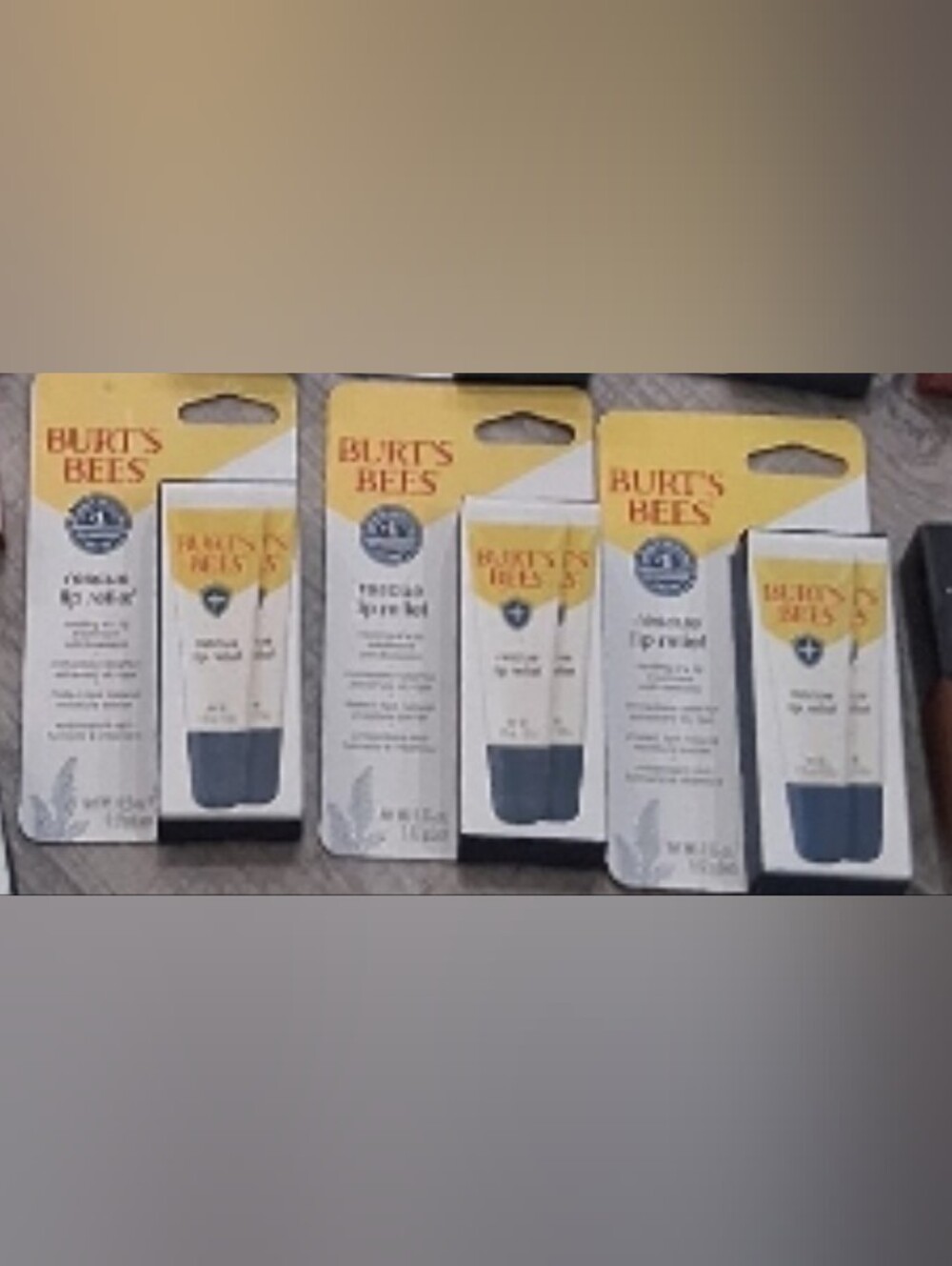 6/$18-Burt's Bees Rescue Lip Relief - 3 Packs Of 2